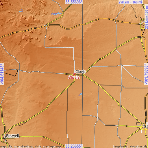 Topographic map of Clovis