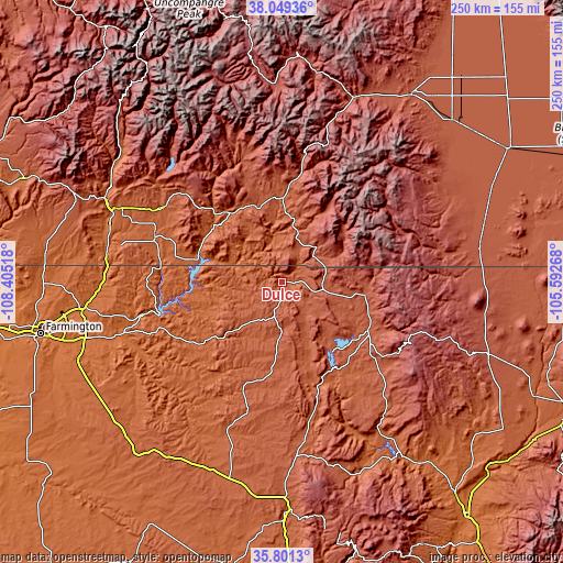 Topographic map of Dulce