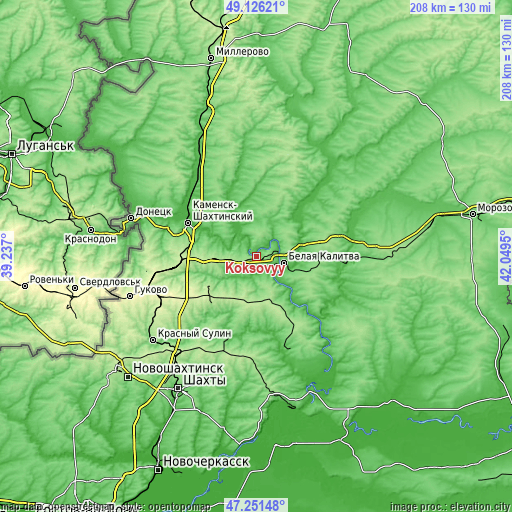 Topographic map of Koksovyy