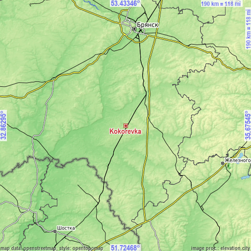 Topographic map of Kokorevka