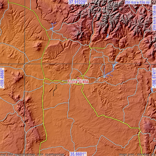 Topographic map of Flora Vista