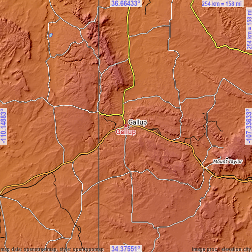 Topographic map of Gallup