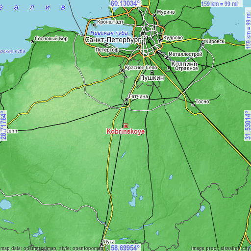 Topographic map of Kobrinskoye