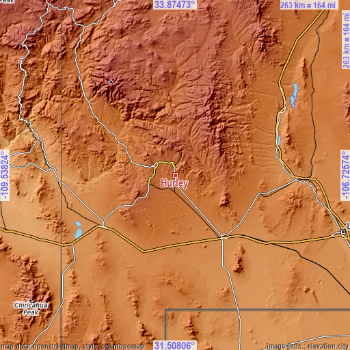 Topographic map of Hurley