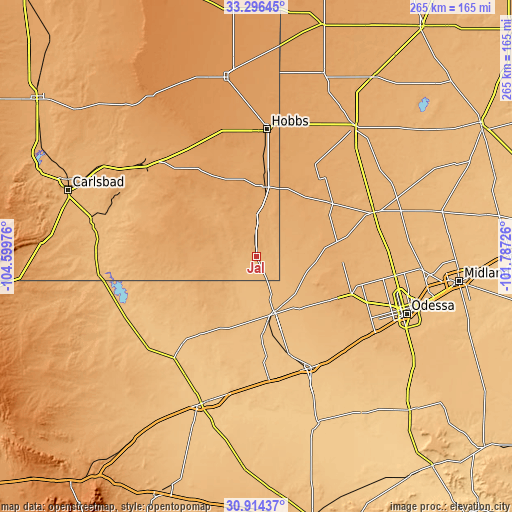 Topographic map of Jal