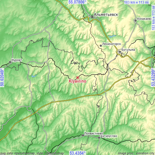 Topographic map of Klyavlino