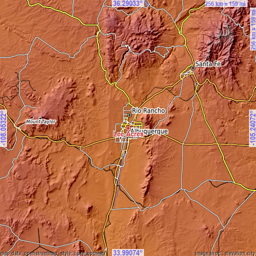 Topographic map of Lee Acres