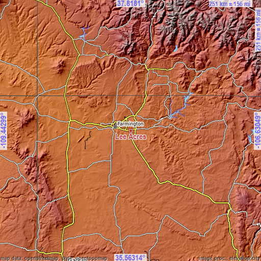 Topographic map of Lee Acres