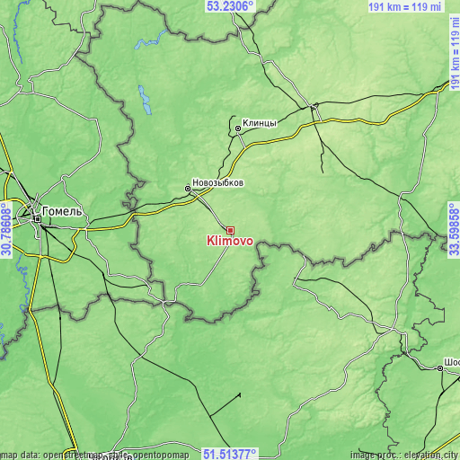 Topographic map of Klimovo