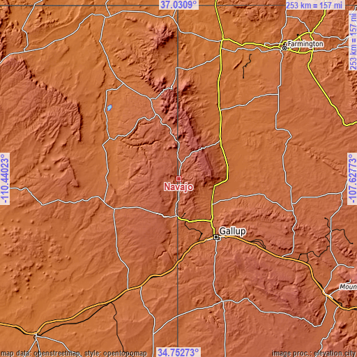 Topographic map of Navajo