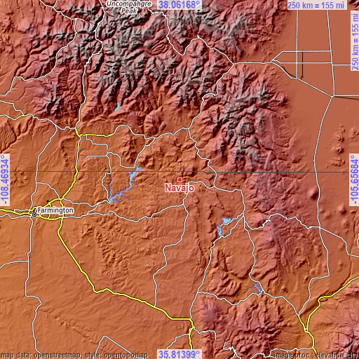 Topographic map of Navajo