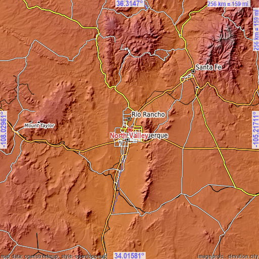 Topographic map of North Valley