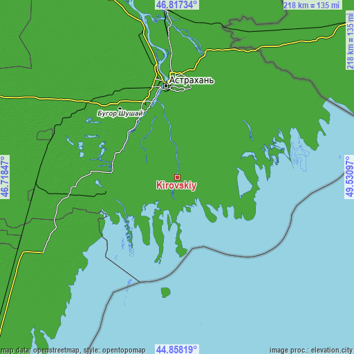 Topographic map of Kirovskiy