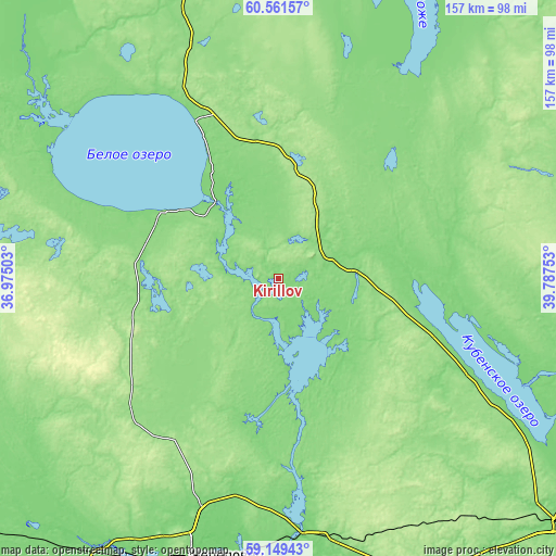 Topographic map of Kirillov