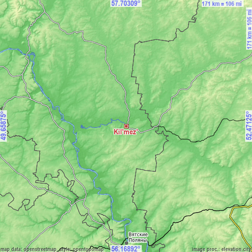 Topographic map of Kil’mez’