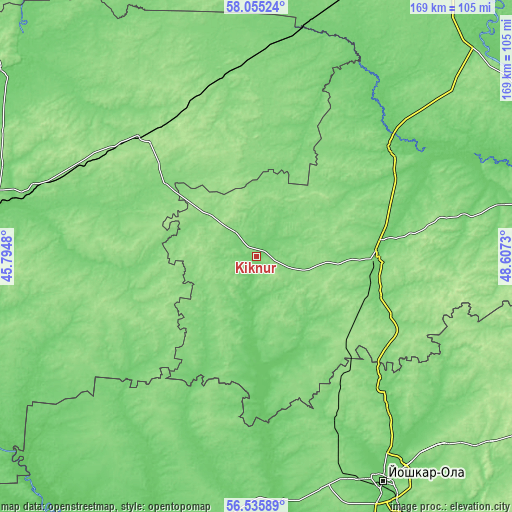 Topographic map of Kiknur