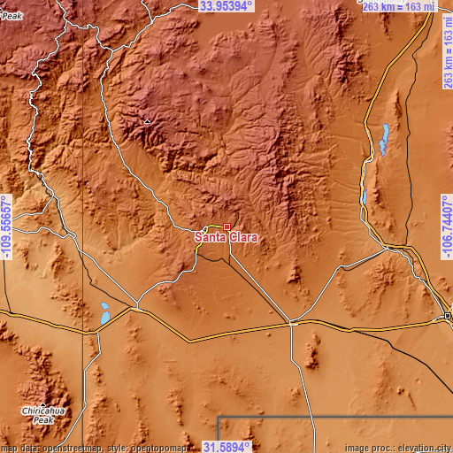 Topographic map of Santa Clara