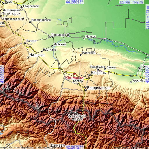 Topographic map of Khumalag