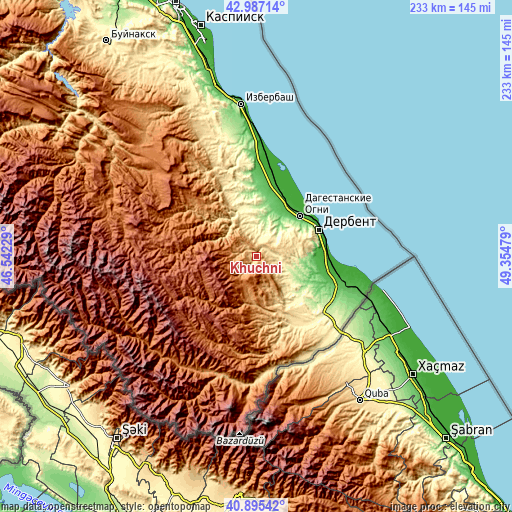 Topographic map of Khuchni