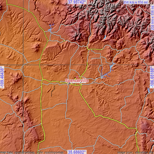 Topographic map of Spencerville