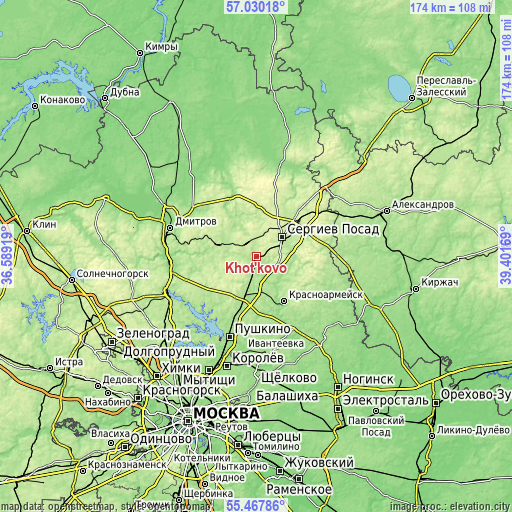 Topographic map of Khot'kovo