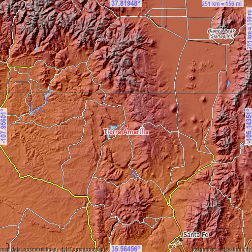 Topographic map of Tierra Amarilla