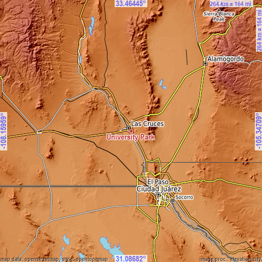 Topographic map of University Park