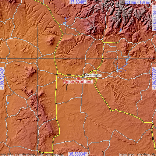 Topographic map of Upper Fruitland