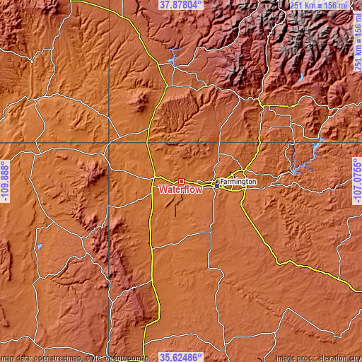 Topographic map of Waterflow