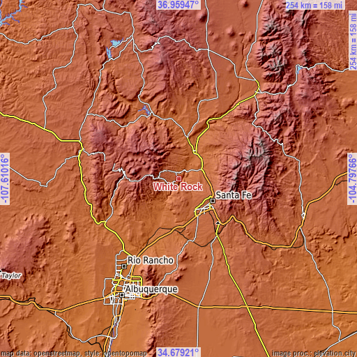 Topographic map of White Rock