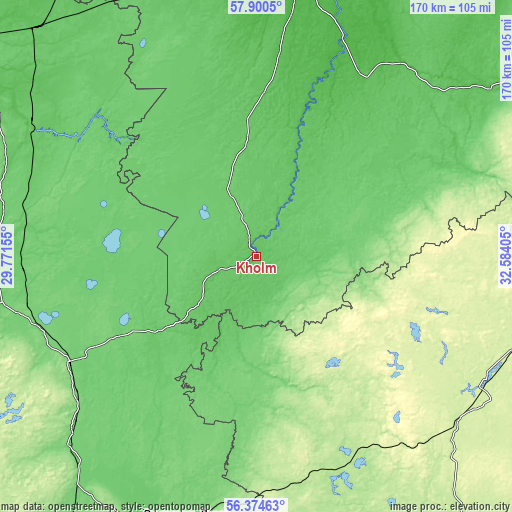 Topographic map of Kholm