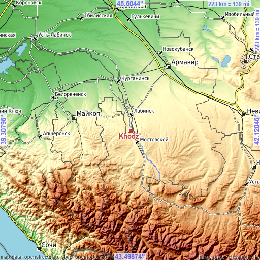Topographic map of Khodz’