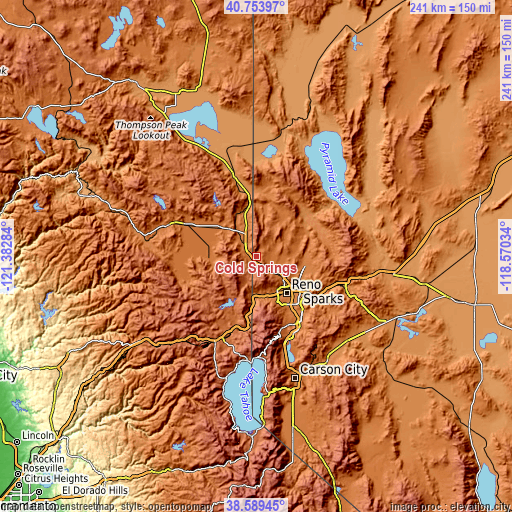 Topographic map of Cold Springs