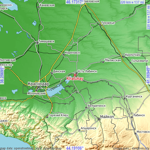 Topographic map of Khatukay