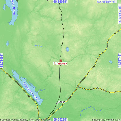 Topographic map of Kharovsk