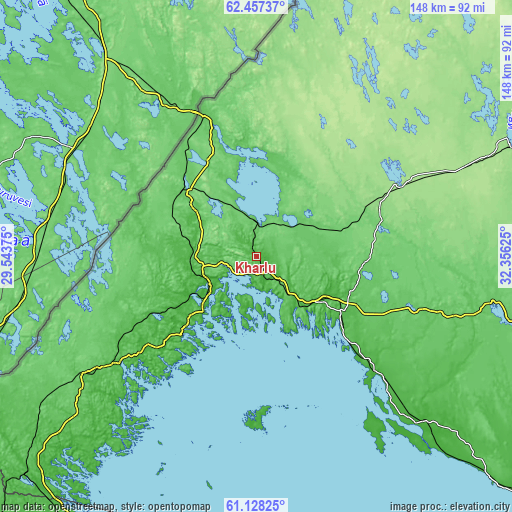 Topographic map of Kharlu