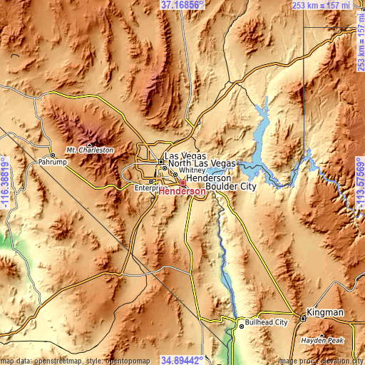 Topographic map of Henderson