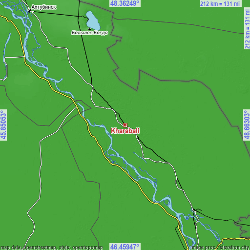 Topographic map of Kharabali