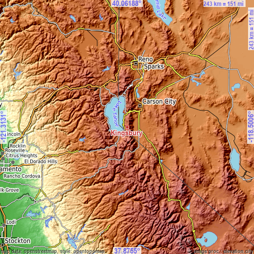 Topographic map of Kingsbury