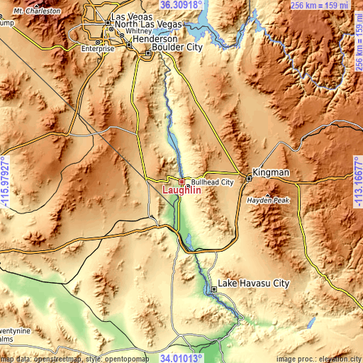 Topographic map of Laughlin