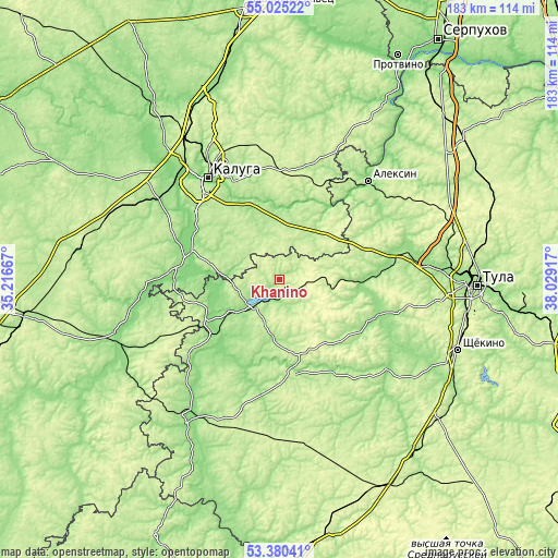 Topographic map of Khanino