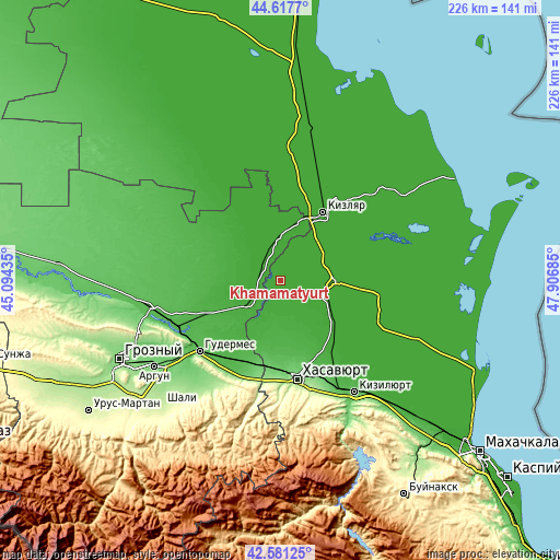 Topographic map of Khamamatyurt