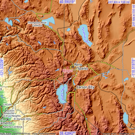 Topographic map of Mogul