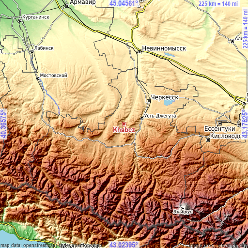 Topographic map of Khabez