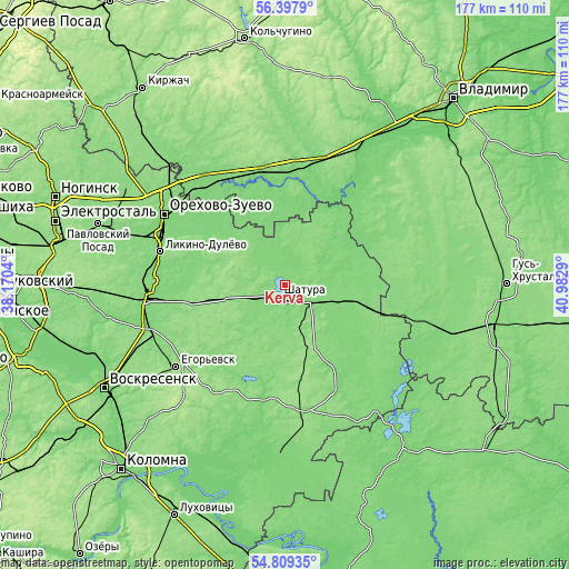 Topographic map of Kerva