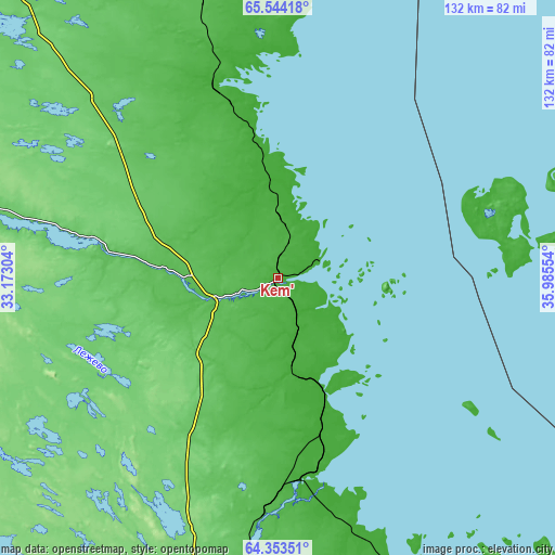 Topographic map of Kem’