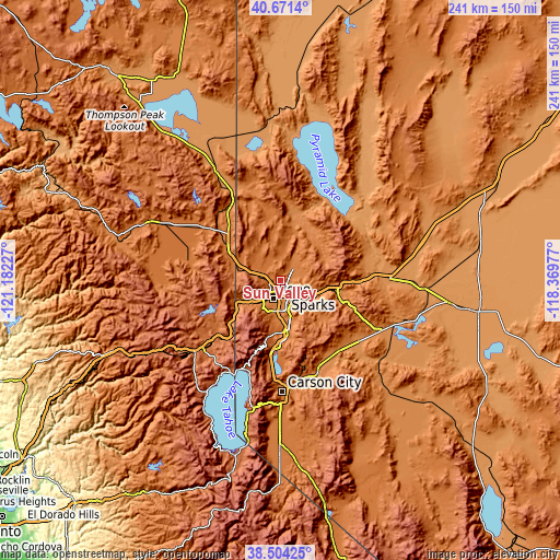 Topographic map of Sun Valley