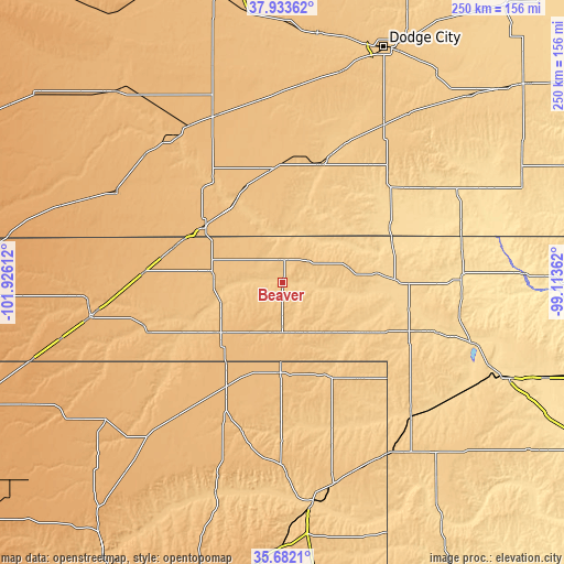 Topographic map of Beaver