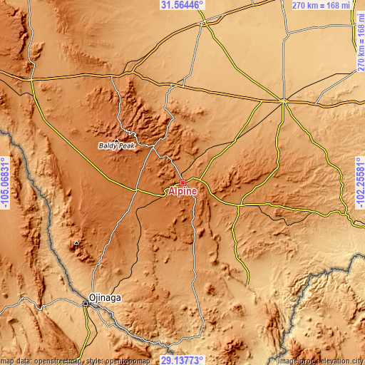 Topographic map of Alpine