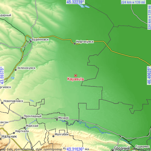 Topographic map of Kayasula